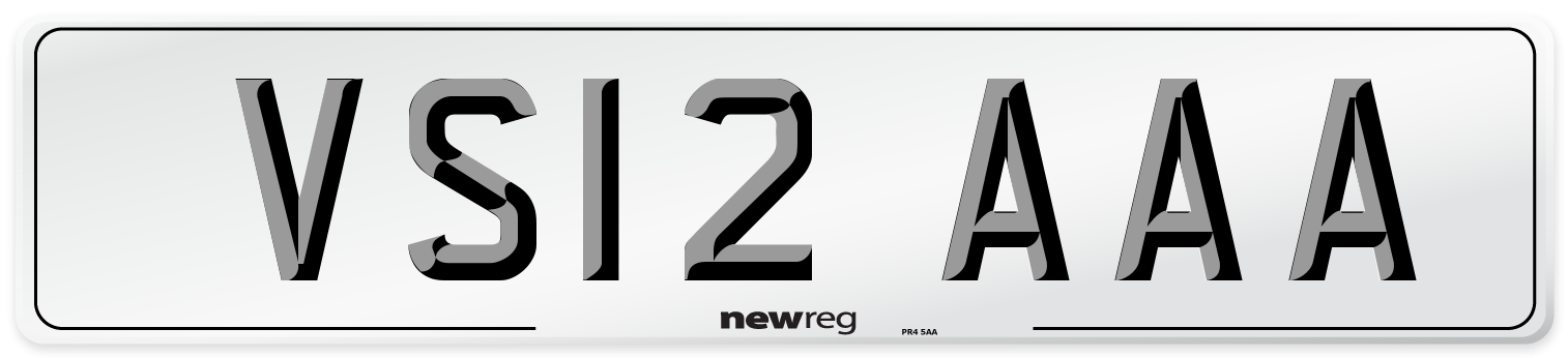 VS12 AAA Number Plate from New Reg